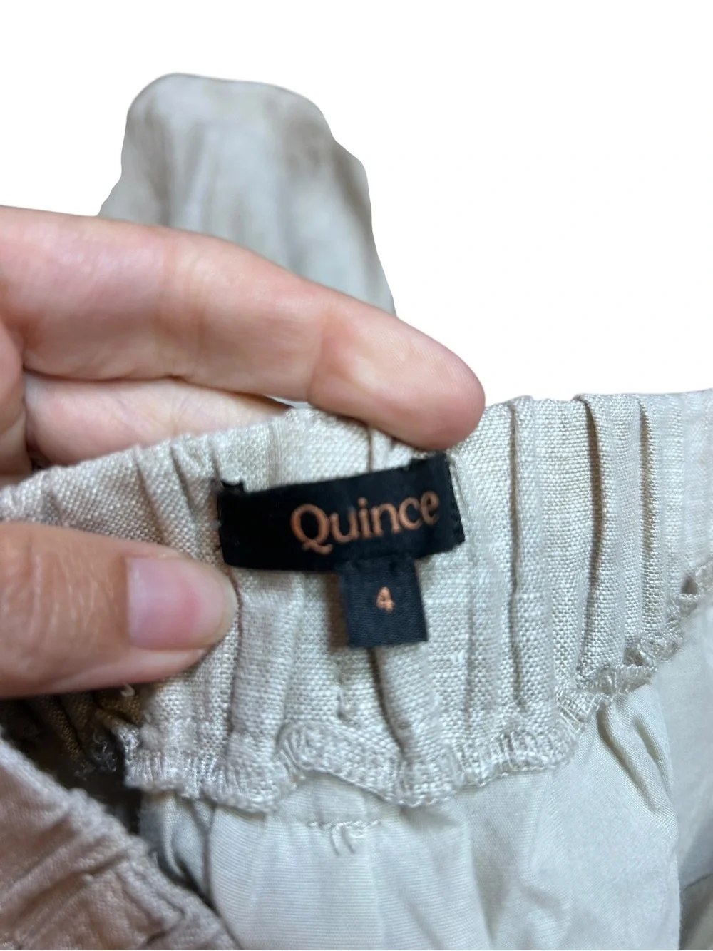 Quince 100% European Linen Pleated Trouser flax beige size 4 lagenlook coastal